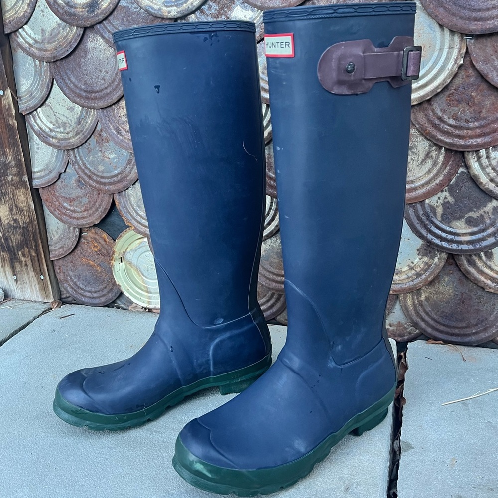 Tall Navy Hunter Boots